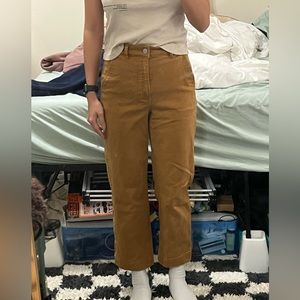 Everlane tan/mustard straight leg crop pants